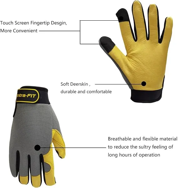 IF-1951T-Deerskin Leather Work Gloves view 2